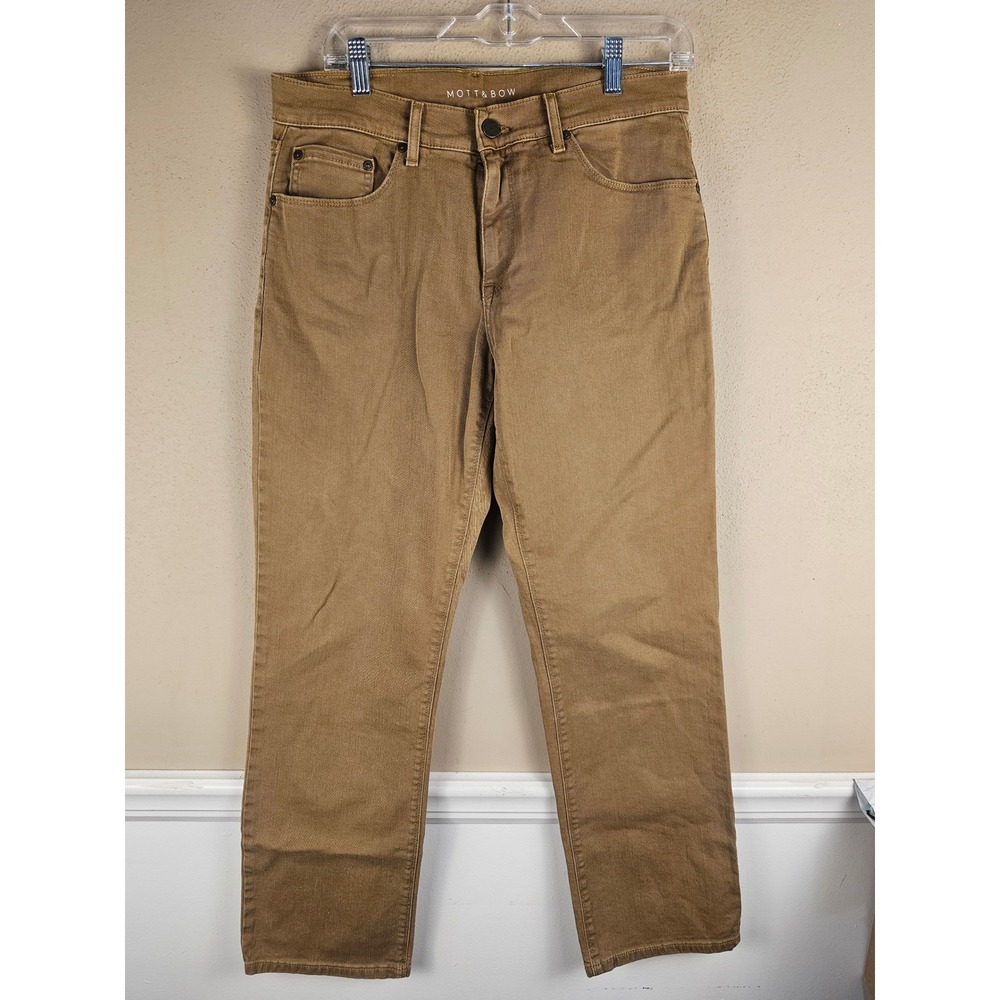 Mott & Bow Mens Khaki Straight Mercer Jeans 32x30